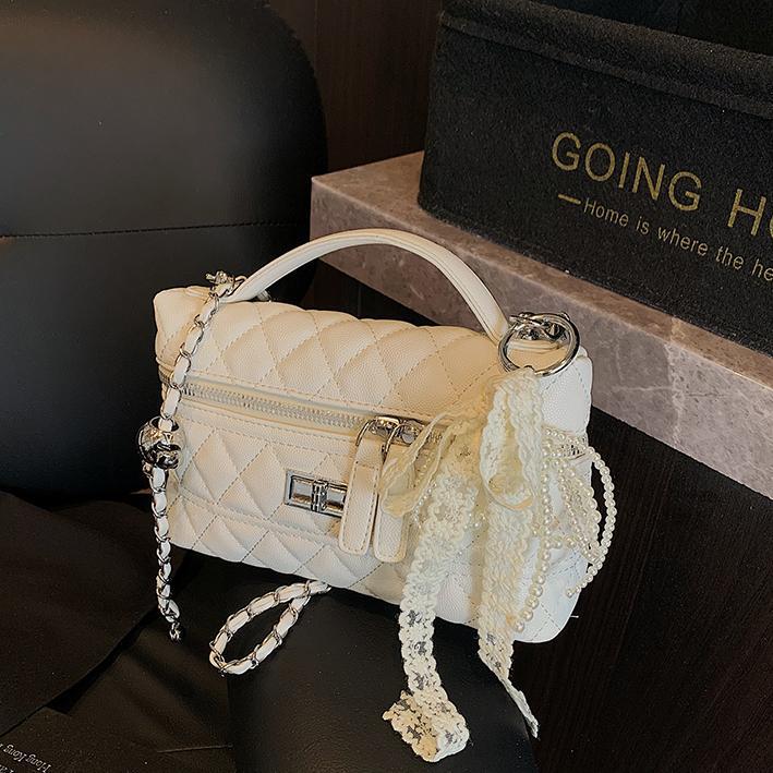 Bolso de caja de fragancia pequeña de alta gama para mujer 2025 nuevo bolso de hombro de cadena de diamantes de venta caliente bolso cuadrado pequeño de todo fósforo de moda