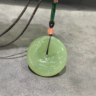 Jin Yu Tang Xinjiang Hetian Jade Carved Buckle Warm, Fine, Clean, Flawless, Carved Phoenix Play Peony Essence