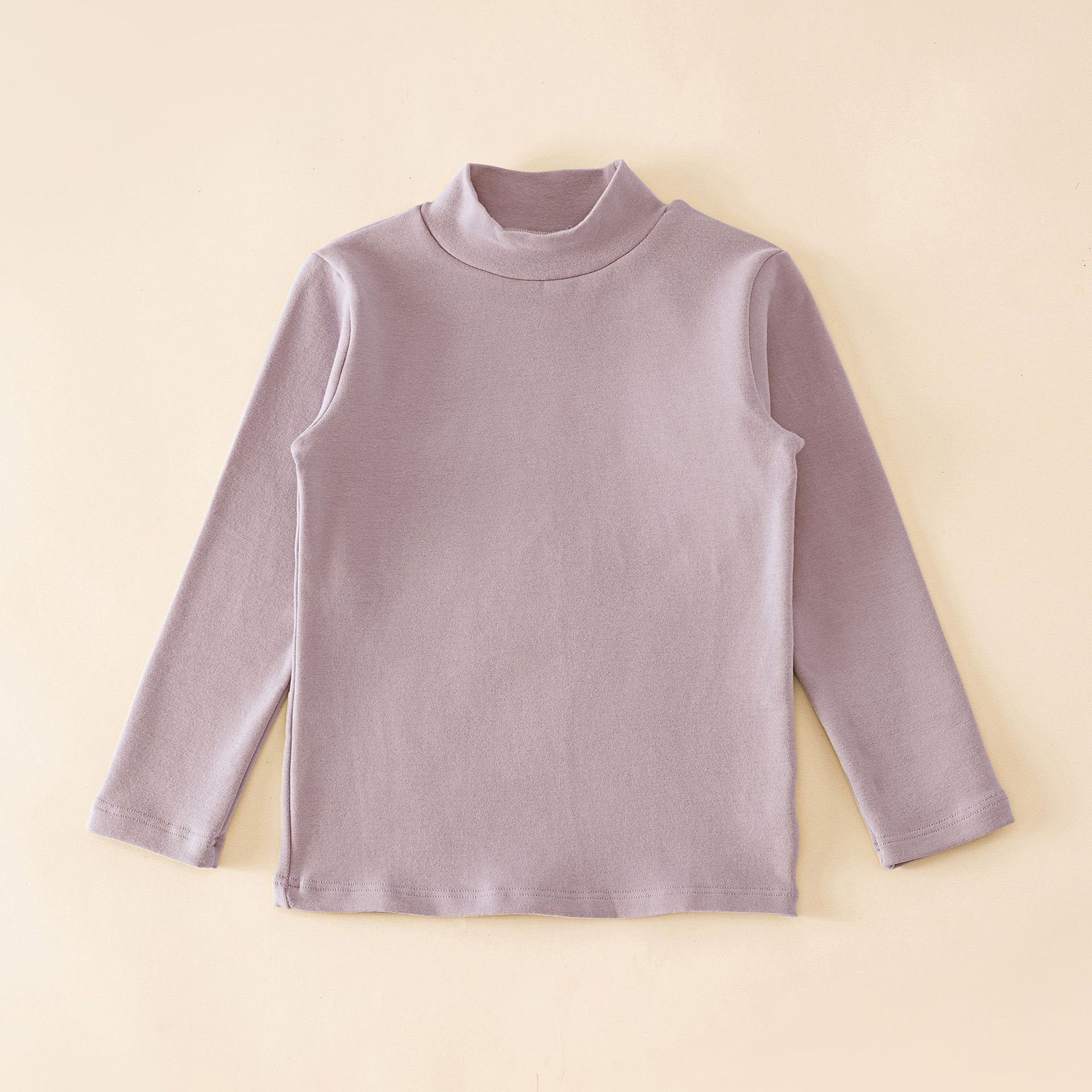 Camiseta térmica de otoño e invierno para niños, ropa infantil clase A, camisa de otoño para niños, camiseta interior de cuello medio alto de color liso para niñas.