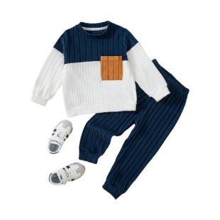 V 63302 Boys Hoodie Patchwork Pants Set ��ͯ�l��ƴ��ѝ���b