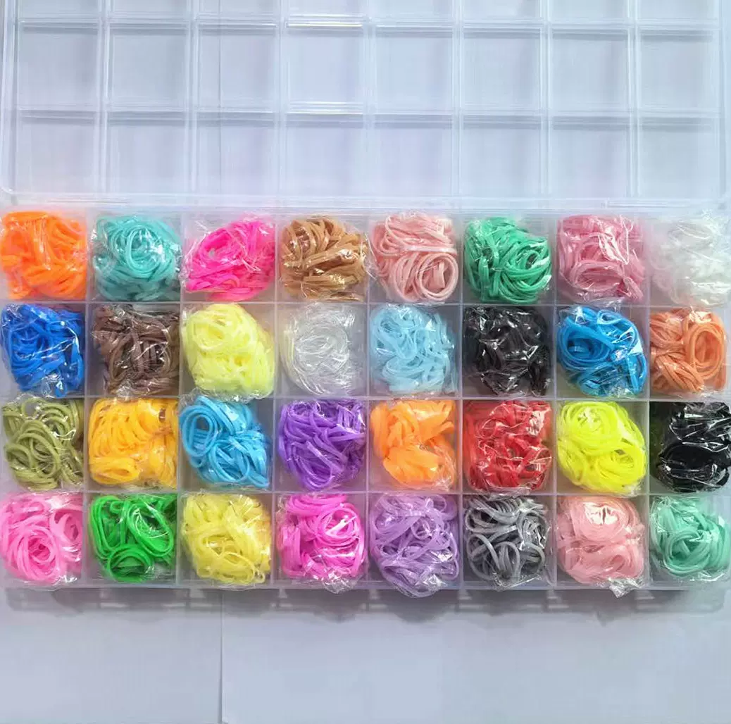 跨境热卖32格32色一次性糖果色发圈不伤发女宝宝简约皮筋儿童发饰
