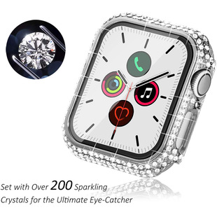Suitable for Apple 11Th Generation Case and Film Integrated Full Diamond Watch Case Apple Watch 11/10 Electroplated Pc Diamond-Encrusted Protective Case