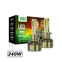 30芯超亮聚光240W 汽车led前照灯h7近光h4远近光一体9005 led车灯