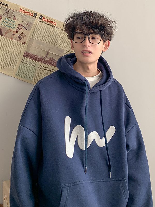 重いポンドの帽子のパーカーの男性の春秋のファッションのブランドのアメリカの復古のゆったりしているoversizeとベルベットのカジュアルなコートの上着|undefined