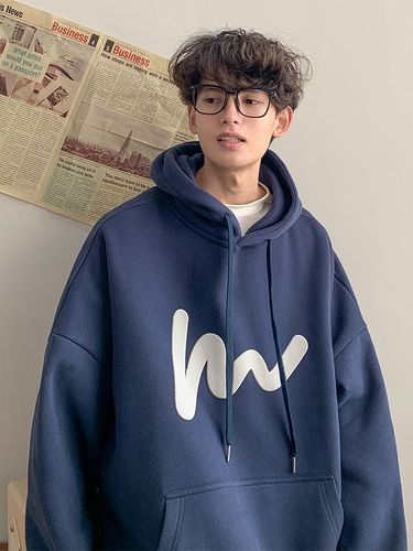 Heavyweight Hooded Sweatshirt for Men - Spring and Autumn Season, Trendy Brand, American Retro Style, Loose Oversize, Fleece Lined Casual Jacket Top