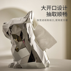 Creative French bucket electroplated tissue box living room light luxury high-end coffee table wet tissue box paper box high-end decorative ornaments