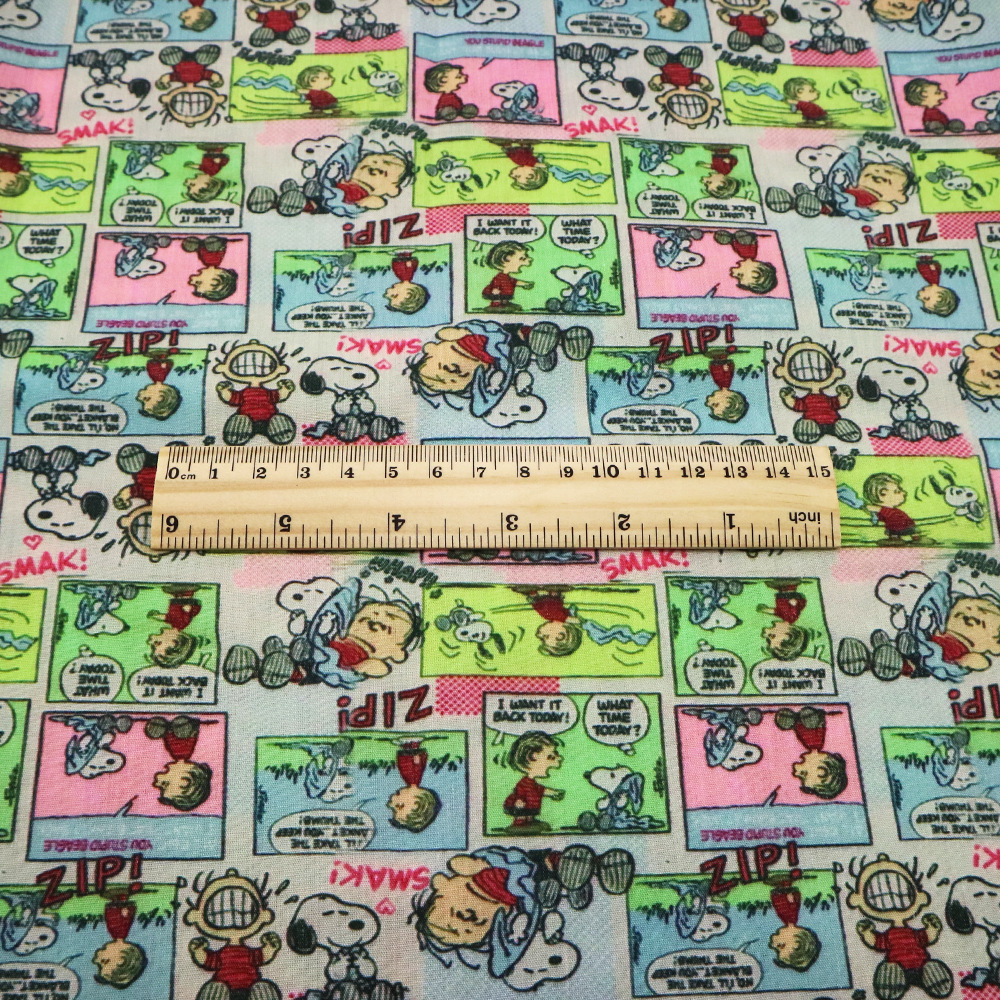 Perro Snoopy impresión de dibujos animados 100% tela de algodón DIY ropa hecha a mano bolsa, 1Yc55667