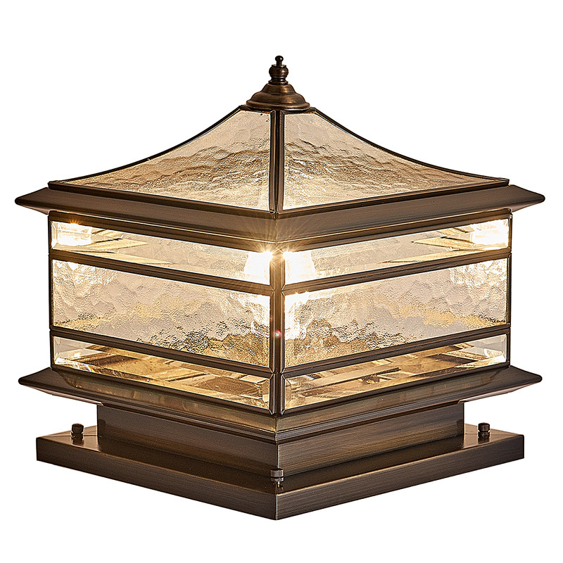 Puerta de estilo europeo de cobre lámpara de Pilar lámpara de jardín impermeable al aire libre nuevo estilo chino lámpara de Pilar lámpara de pared jardín Villa lámpara de puerta