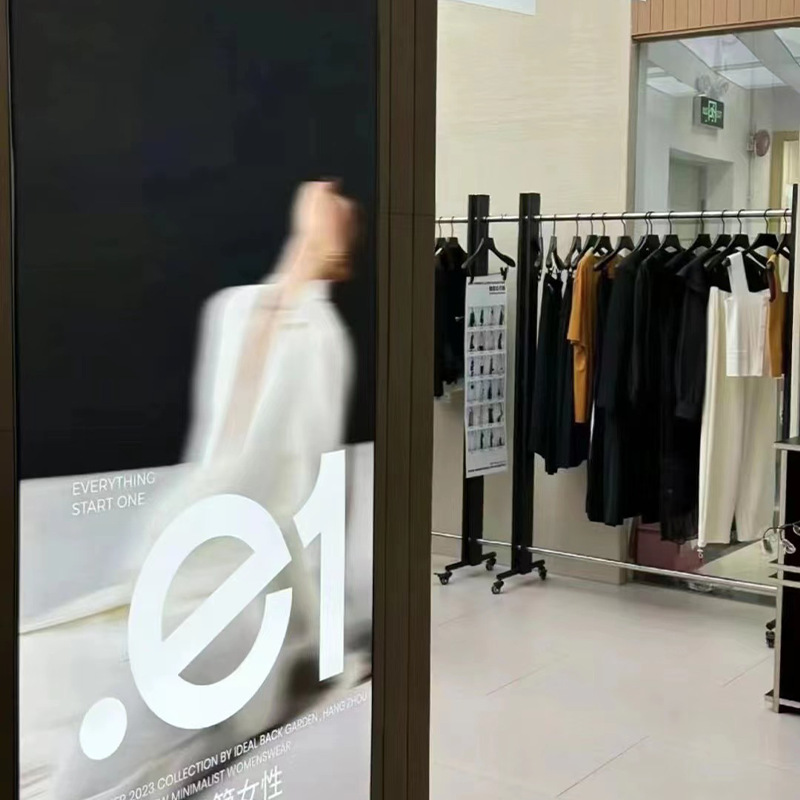 服装店展示架黑色落地式轮子架女装专用不锈钢中岛架侧挂陈列衣架|undefined