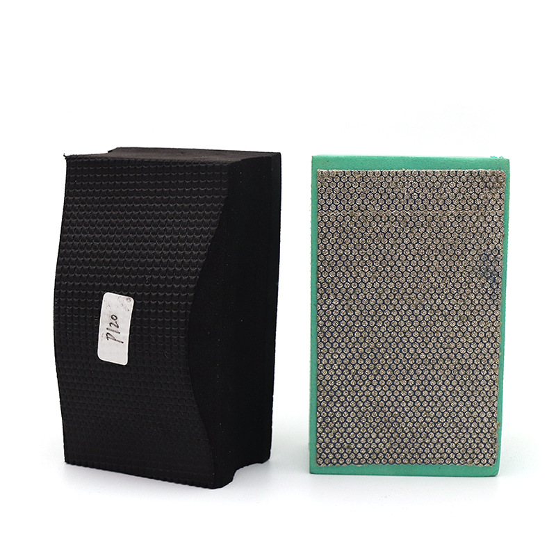 弧形金刚石手擦片海绵砂块手持磨块200目数瓷砖修边金属除锈