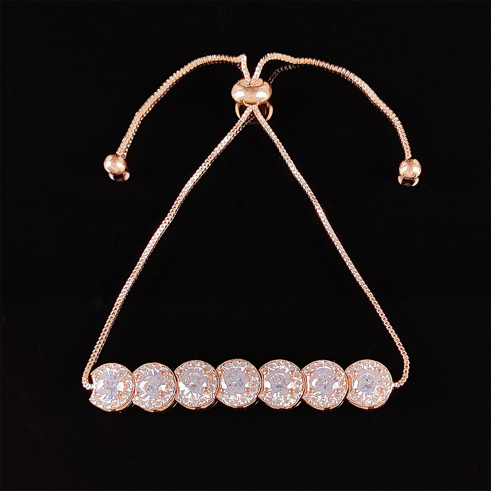 Xi Classic Full Diamond Crystal Bracciale Bracciale regolabile con zircone smeraldo femminile S5243_voghion.com