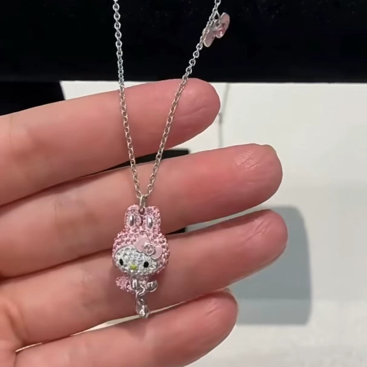 Ожерелье (Hello Kitty) MZ-00201, розовый кулон «кролик», легкая люксовая стиль