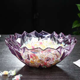 简约高颜值水晶干果盘糖果盘瓜子盘塑料收纳盒家用客厅透明水果盘
