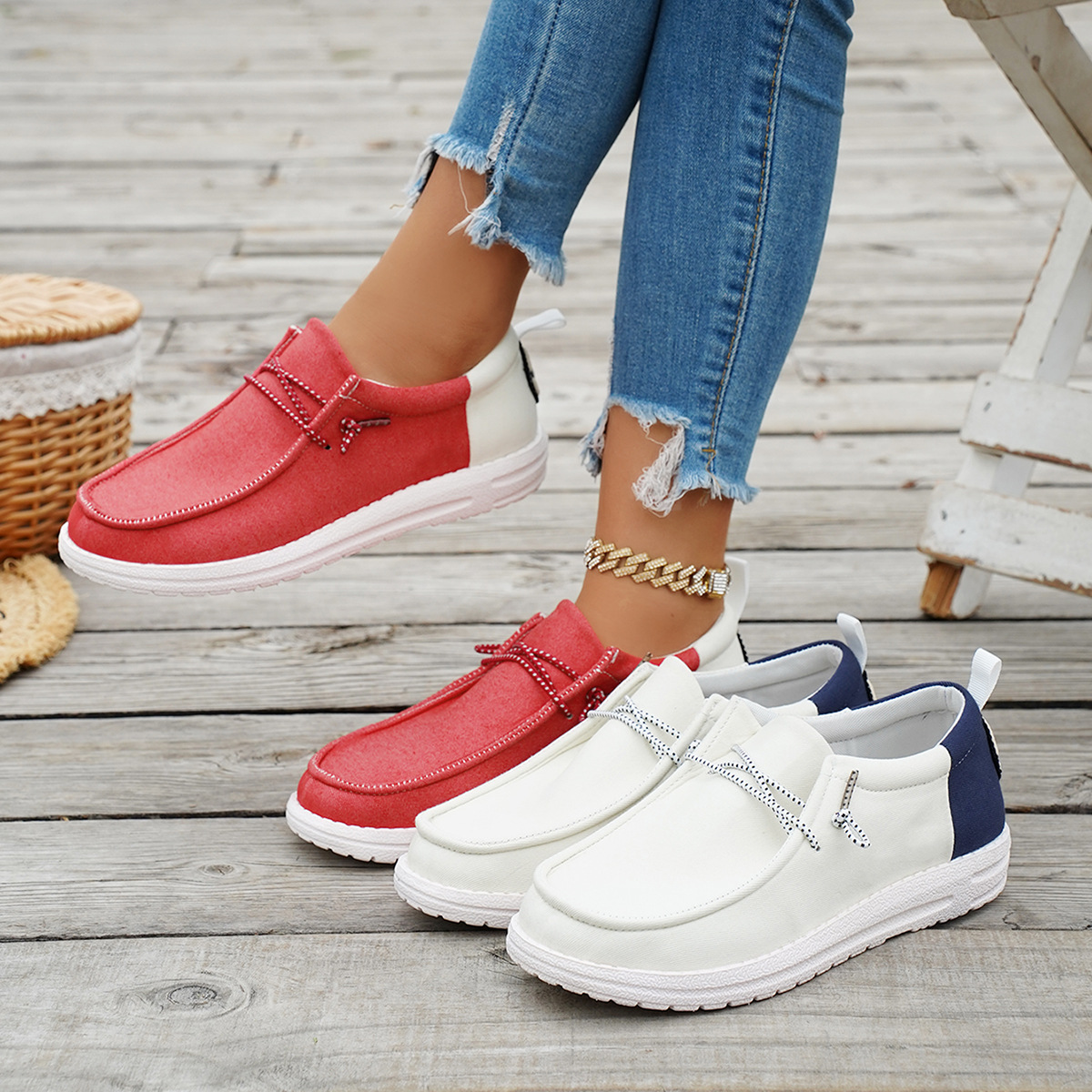 Comfortabele lage loafers voor dames met kleurblokken, platte schoenen, nieuwe collectie voor de herfst, direct leverbaar._voghion.com