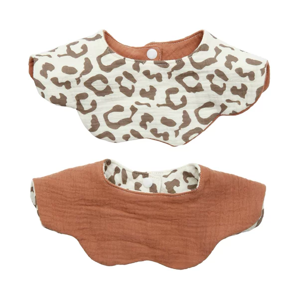 (Double-sided petal saliva towel) Leopard pattern
