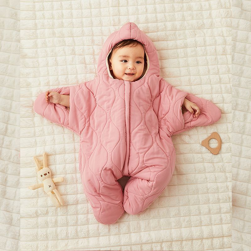 Paidaxing Baby Sleeping Bag Quilt Autumn and Winter Fleece-Lined Thick Newborn Baby One-Piece Clothes Anti-Kick Quilt