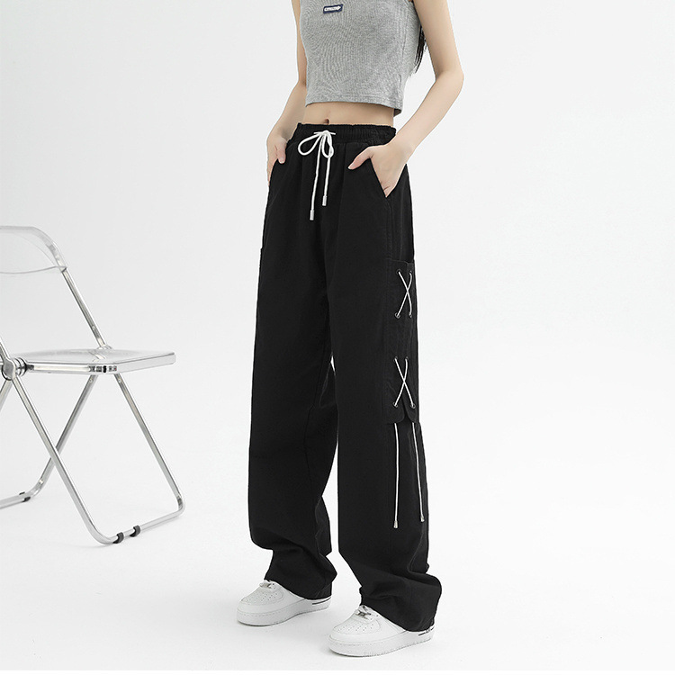 アメリカンレトロな女性用オーバーオール、春夏のニッチデザインのフロアレングスパンツ、背が高くスリムに見える、ルーズストレートパンツ、トレンディなイン|undefined