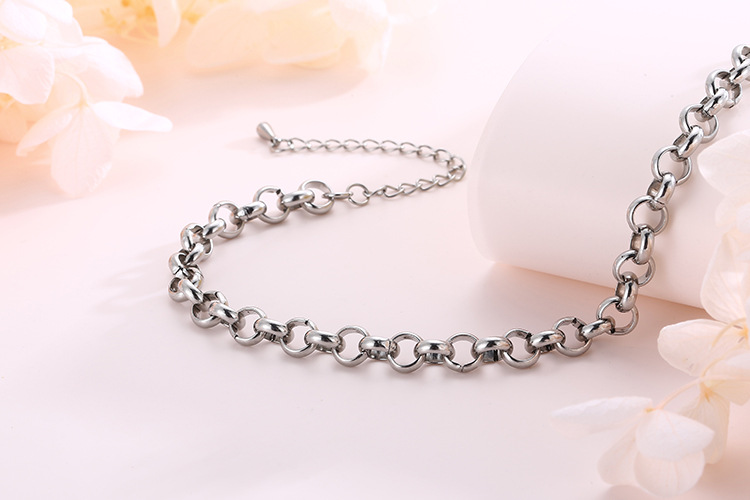 fashion temperament simple new pearl chain punk anklet jewelry gold-plated stainless steel anklet ac