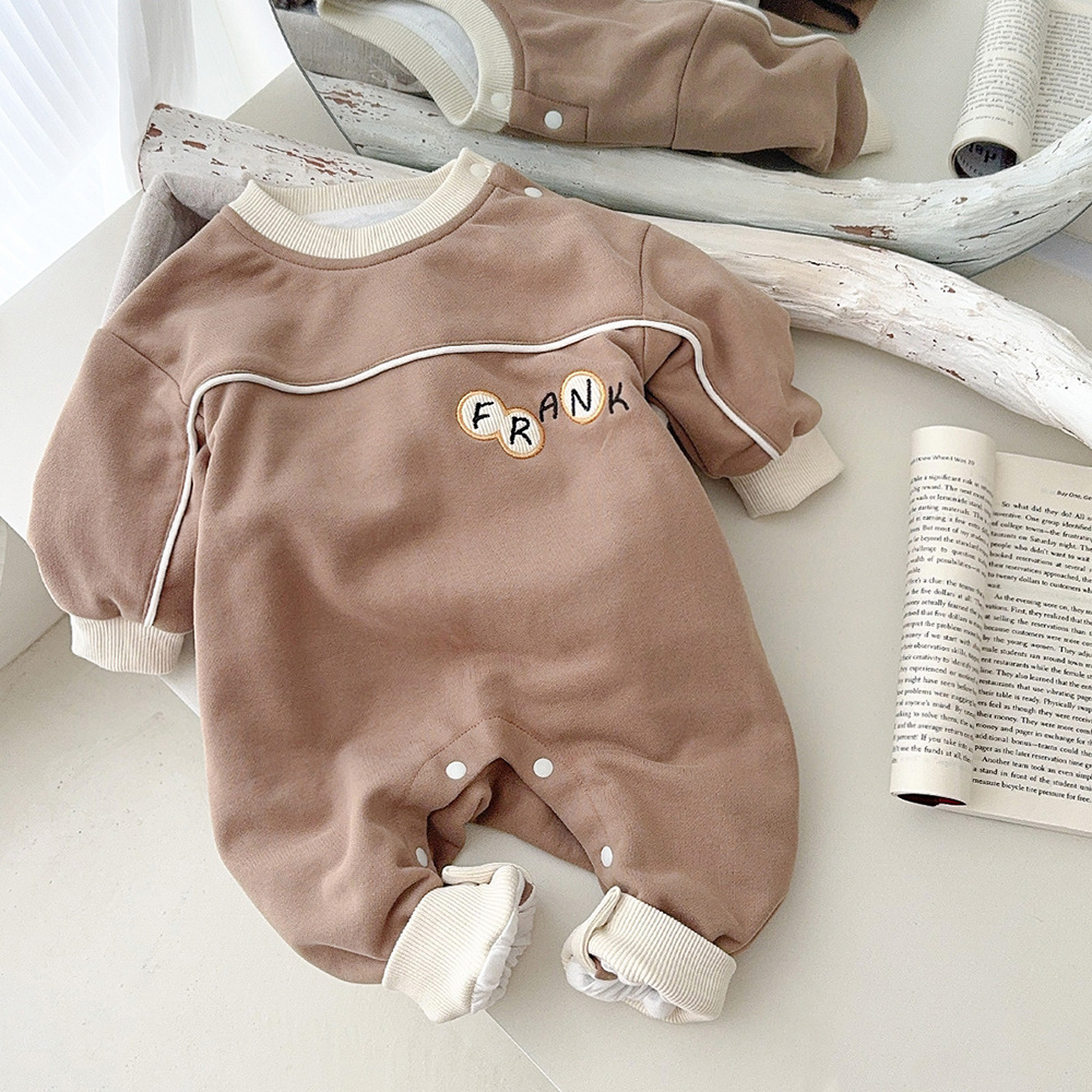 Bebé primavera y otoño manga larga estilo deportivo coreano mameluco de algodón para bebé 0-18 meses traje de escalada para recién nacidos