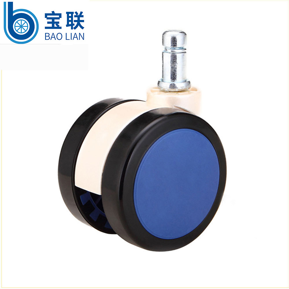 2.5寸插杆11*22烤漆PU脚轮 婴儿床脚轮 家具万向轮