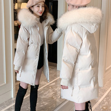 大毛领羽绒服韩系女中长款2025冬季新款加厚小个子羽绒大袄外套