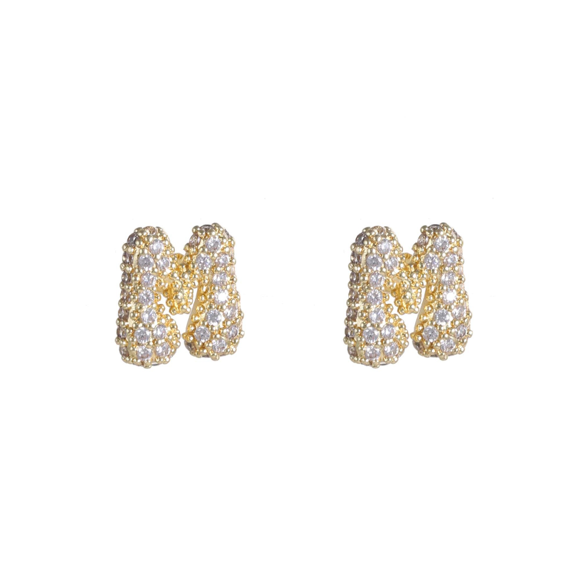6g Weight Copper Ear Needle Material Ear Studs Classification 1 Pair Quantity Daily Occasion Copper Material Letter Pattern All Seasons Season Women's Gender Plating Design Classic Style Style 1 Pair Classic Style Letter Plating Copper Ear Studs 18