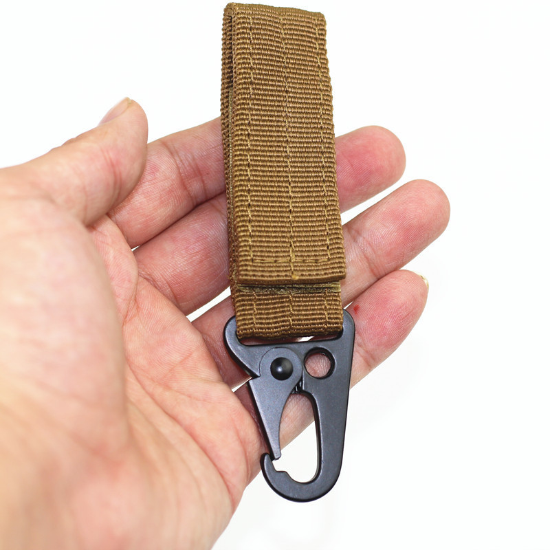 Outdoor Tactical Nylon Webbing Buckle Tactical Carabiner Eagle Beak Keychain Military Enthusiast Multifunctional Keychain Clip