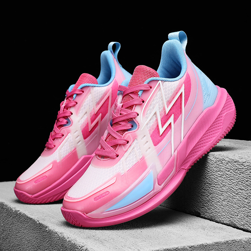 Zapatillas de baloncesto para jóvenes, zapatillas de deporte chirriantes de fricción de combate real para niños grandes, nuevas zapatillas de deporte transpirables de malla de otoño 2025