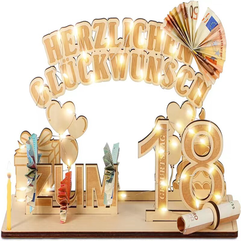 Cross-Border Popular Birthday Gift for Men and Women, Led Light Stand, Wooden Home Decoration Ornament, Gift for Family and Friends Cross-Border Popular Birthday Gift for Men and Women, Led Light Stand, Wooden Home Decoration Ornament, Gift for Family and Friends