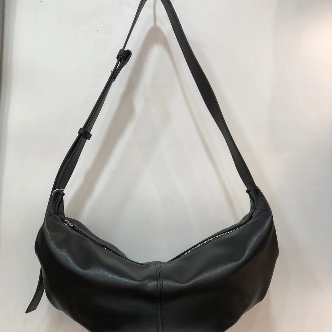 Nuevo bolso de albóndigas de piel blanda de moda de gran capacidad diseño de nicho casual retro bolso plegable de cuero de hombro único mujer