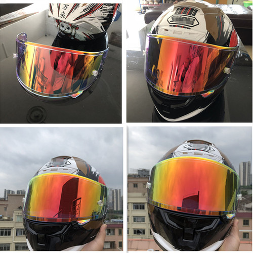 Suitable for SHOEI Z7 X14 RYD helmet electroplated lenses full-face Revo gold red silver blue black lenses anti-fog lenses