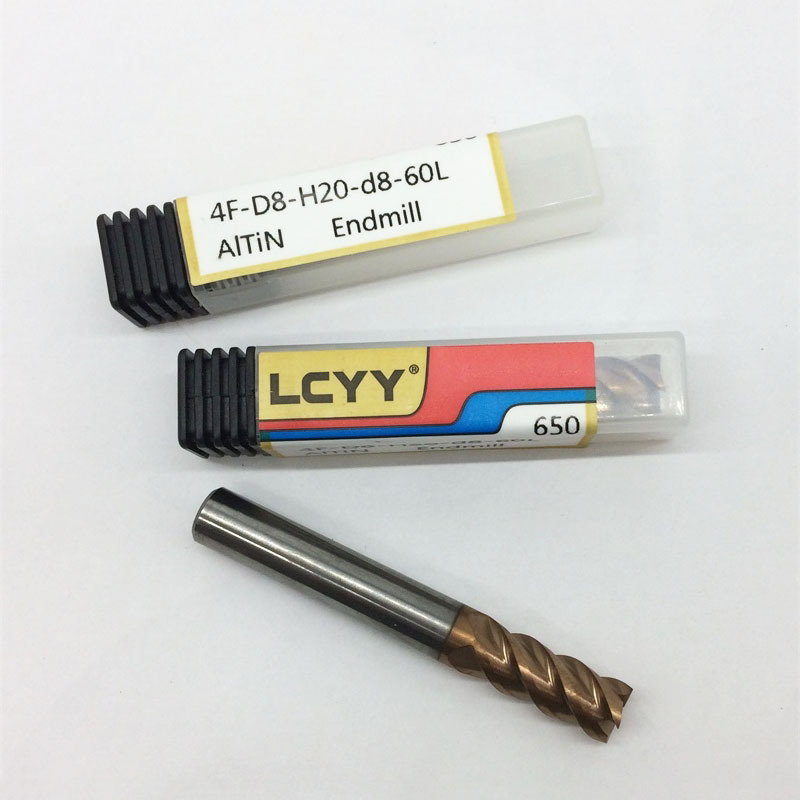 LCYY钨钢铣刀 HRC68度硬质合金铣刀 钨钢涂层平底刀 4齿立铣刀
