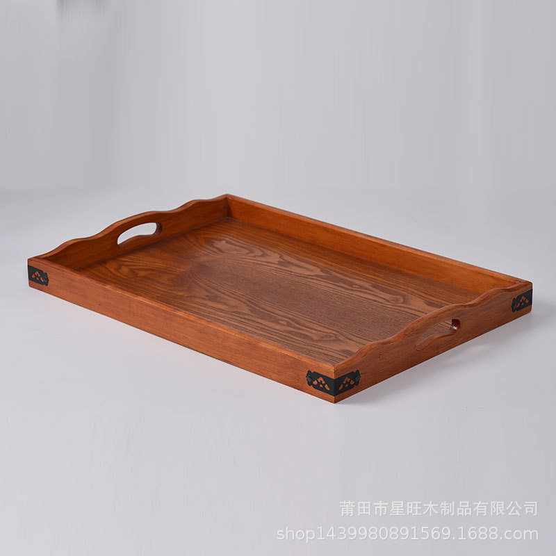 Suministro directo de fábrica restaurante placa de madera maciza placa rectangular de madera bandeja de grano de madera creativa en stock orden al por mayor