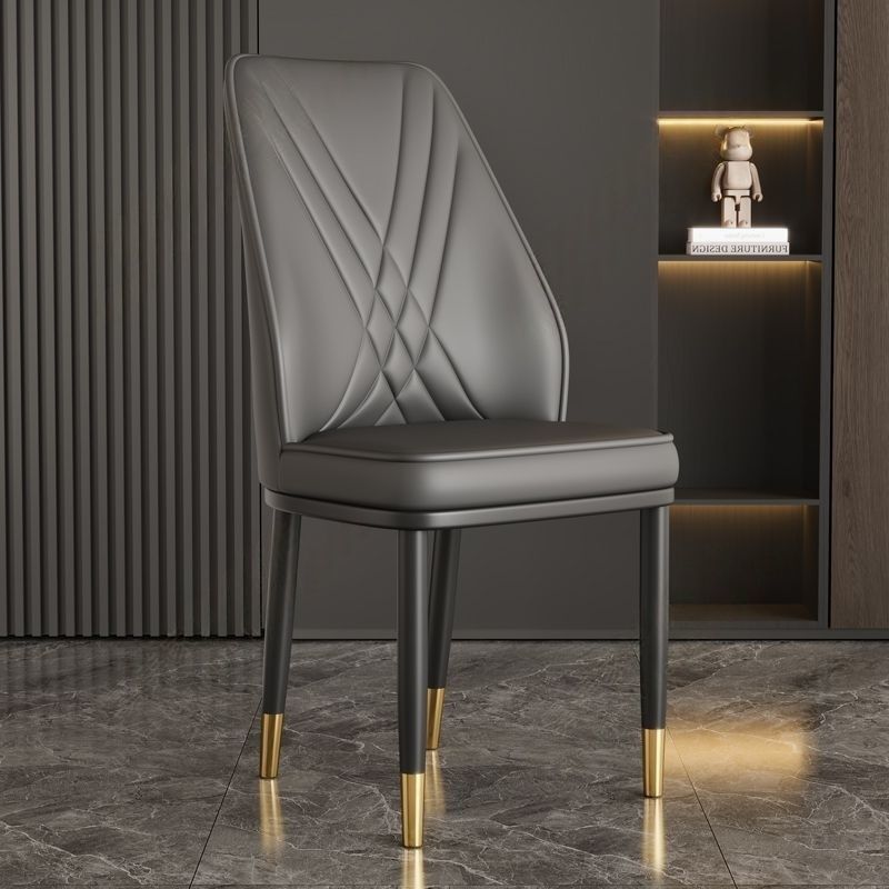 올 다크 그레이 [골드 다리] (업그레이드된 두꺼운 포크백 의자)