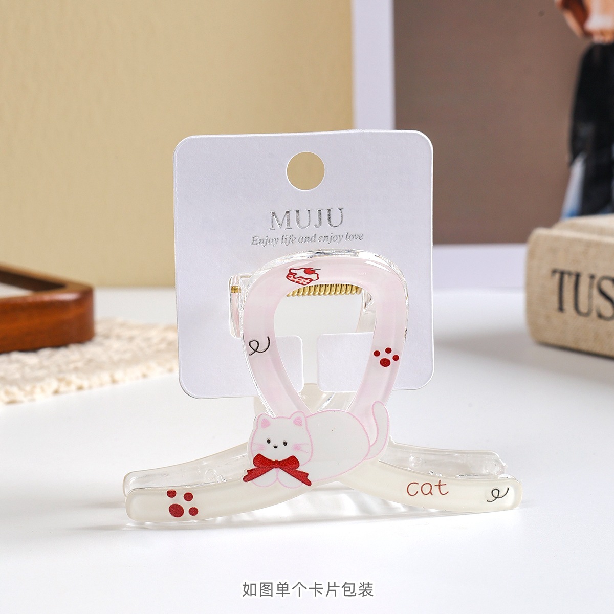 Clip de captura de tarjeta de niña lindo dibujo animado clip de cabello de PVC estudiante detrás de la cabeza tarjeta de cabello de mujer dulce joyería de cabello super clip de cabello image 3