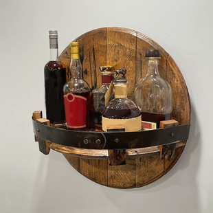 Cross-border Foreign Trade Handmade Wooden Wine Display Table Creative Wall Hanging Ornaments Storage Shelf Kitchen Living Room Entrance
