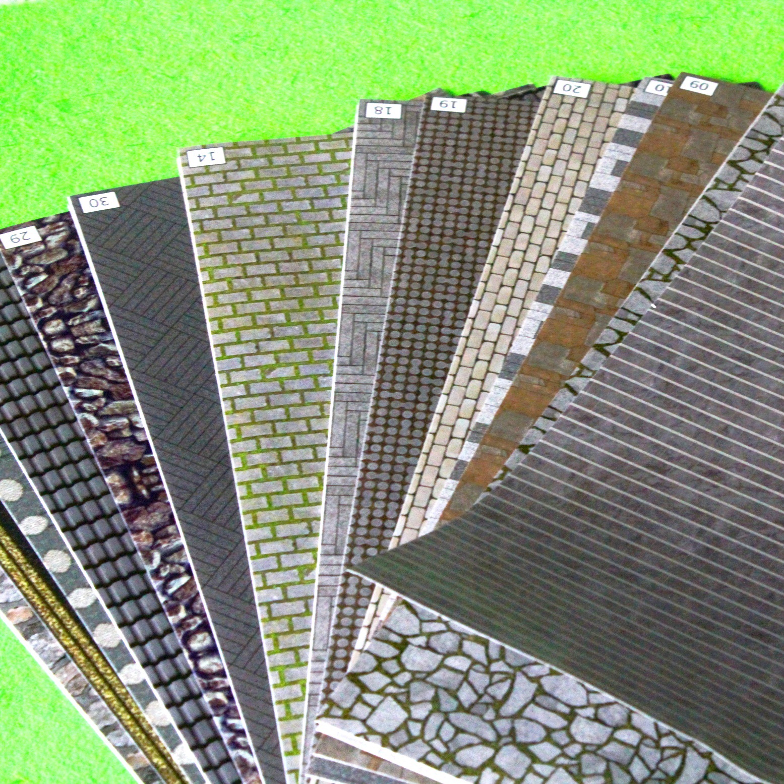 Miniature Artificial Pavement Stickers Ground Scene Slate Sand Table Model Production Materials Outdoor Wall Stickers Brick Wall
