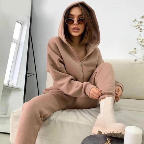 European and American style foreign trade women's clothing 2024 Amazon autumn and winter new long-sleeved casual hooded sports suit two-piece set