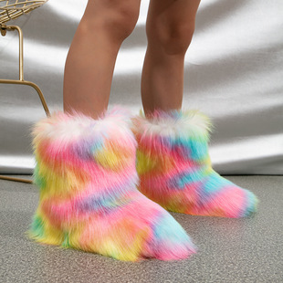 Children's Mao Mao boots winter foreign trade trend fashion warm plus velvet boys and girls color cotton boots snow boots
