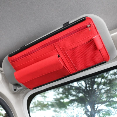 Car Glasses Clip/Bill Clip Document Receipt Holder, Car - red