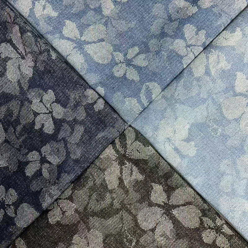 10 Pieces of Five-Petal Flower Denim Jacquard Washed Pants Dress Men's and Women's Outwears Children's Clothing Bags DIY Fabric