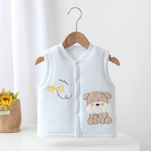 Autumn and winter new baby vest newborn boneless cotton vest baby cotton warm cartoon vest