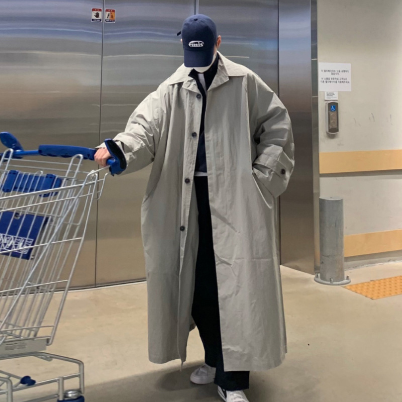 ASCLO dongdaemun estilo coreano de los hombres abrigo perezoso nicho diseño largo trinchera 2023 nuevo avanzado