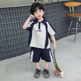男童夏套装酷帅2026新款3岁4宝宝衣服中小儿童短袖polo衫两件套潮