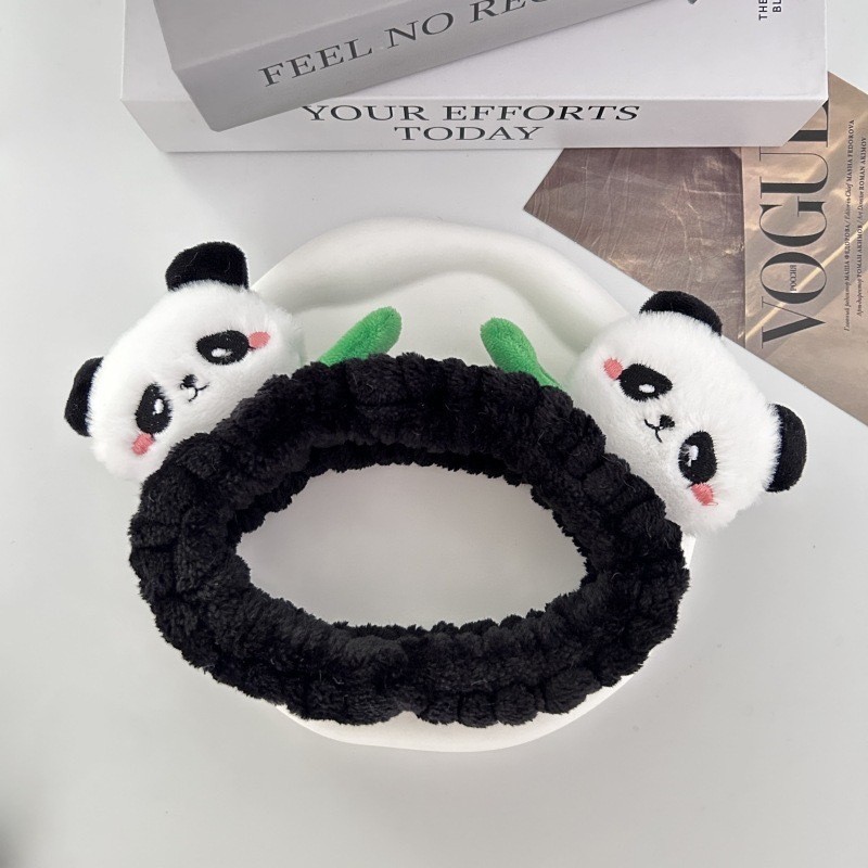 新しいかわいいクマのヘアバンド洗顔漫画ヘアバンドクリエイティブ弓動物ヘアリングフランネルヘアバンド卸売|undefined