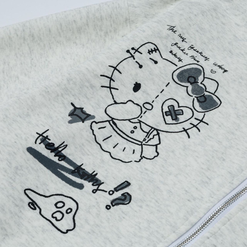 Mint Miaow 25秋季新品美式可爱猫咪元素设计连帽卫衣外套|undefined