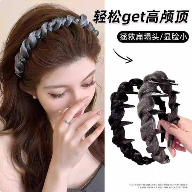 抖音网红爆款发箍网纱面带齿防滑头饰头箍气质高颅顶发饰优雅百搭|undefined
