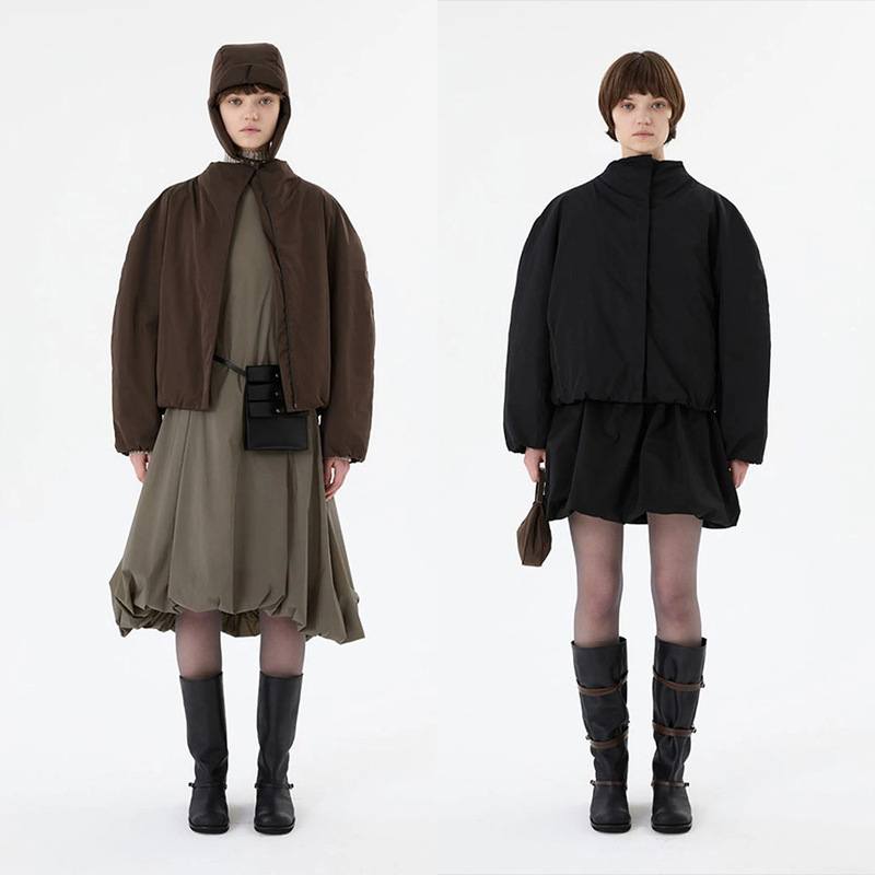 Now the New 2025 Winter Model from Korean Designer Amo*Ento Is a Stylish and Simple Stand-Collar Jacket with Cotton Padding