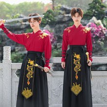 原创飞龙在天汉元素汉服中国风男女同款武侠学生日常团服成人礼服