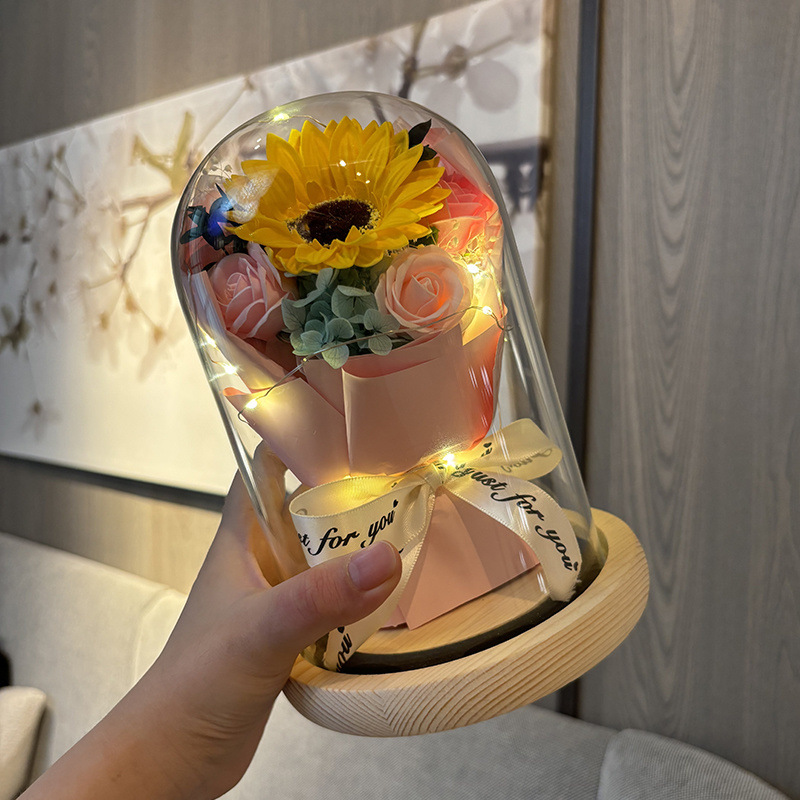 빛을 쫓아 - 해바라기 + 장미 - 선물가방 + 축하카드 + 배터리 [완제품 발송]